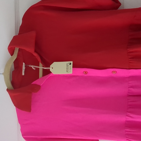Neon Pink and Red Button-Up Dress | Small | NWT - Picture 3 of 8